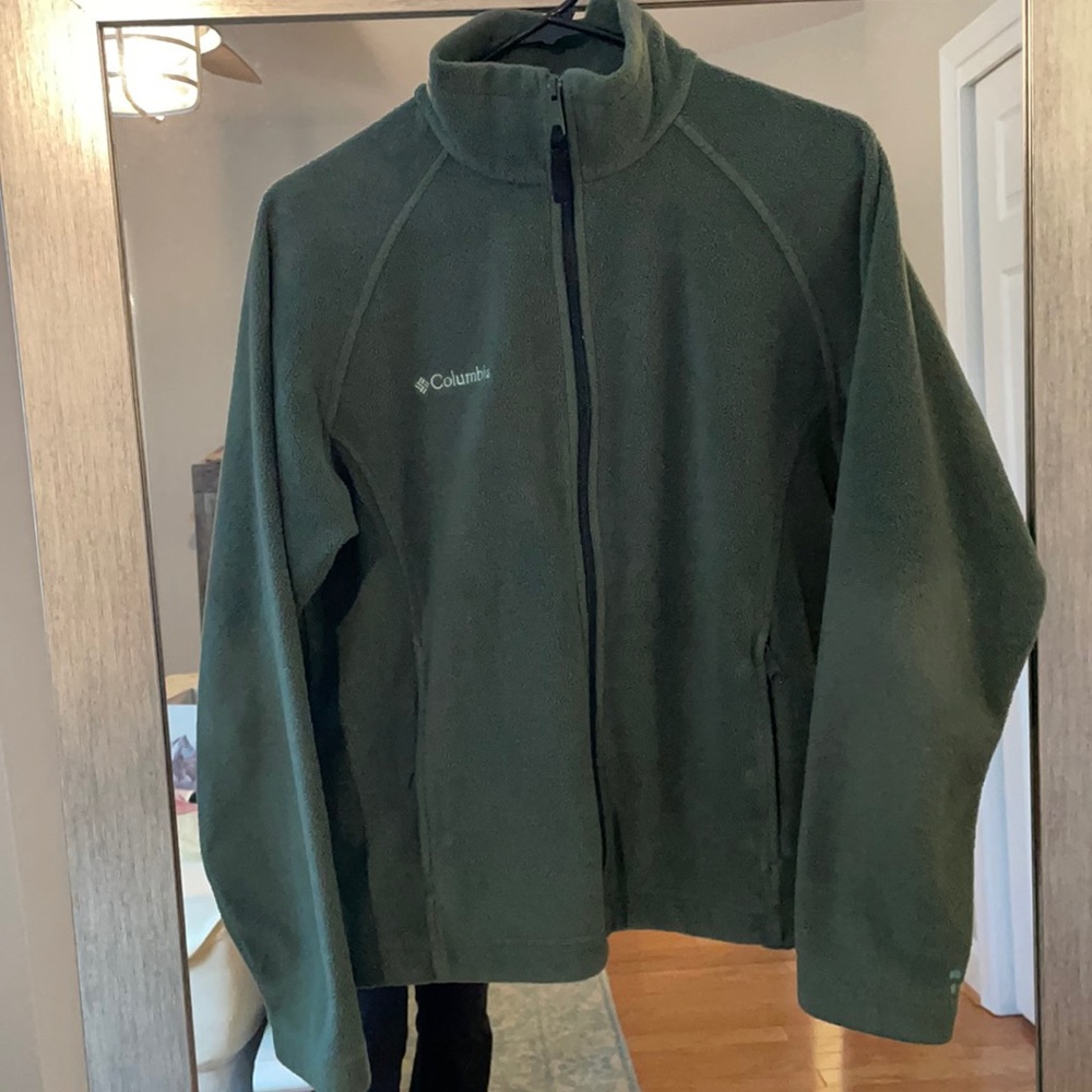 Columbia fleece full zip jacket size Medium in hunter green